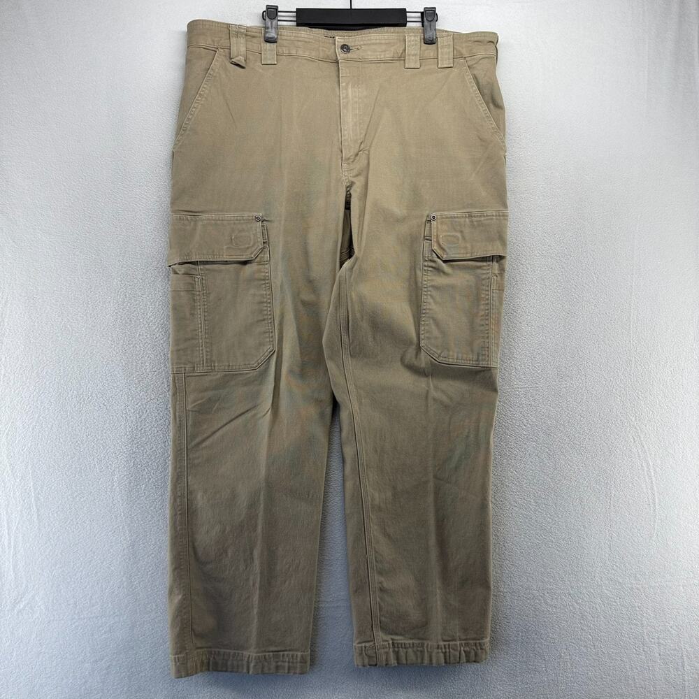 Duluth Trading Pants Men's 42x32 Fits 40x31 Brown Beige Flex Fire Hose Cargo